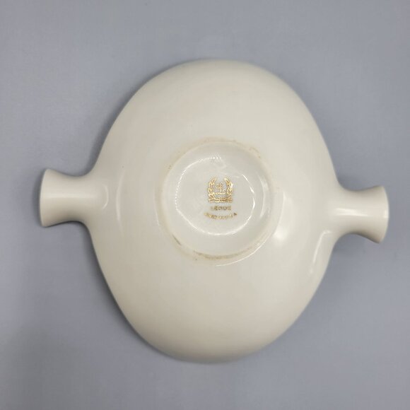 Vintage Lenox Ivory Porcelain Bowl Ash Tray Trinket Dish Gold Trim - Picture 7 of 12